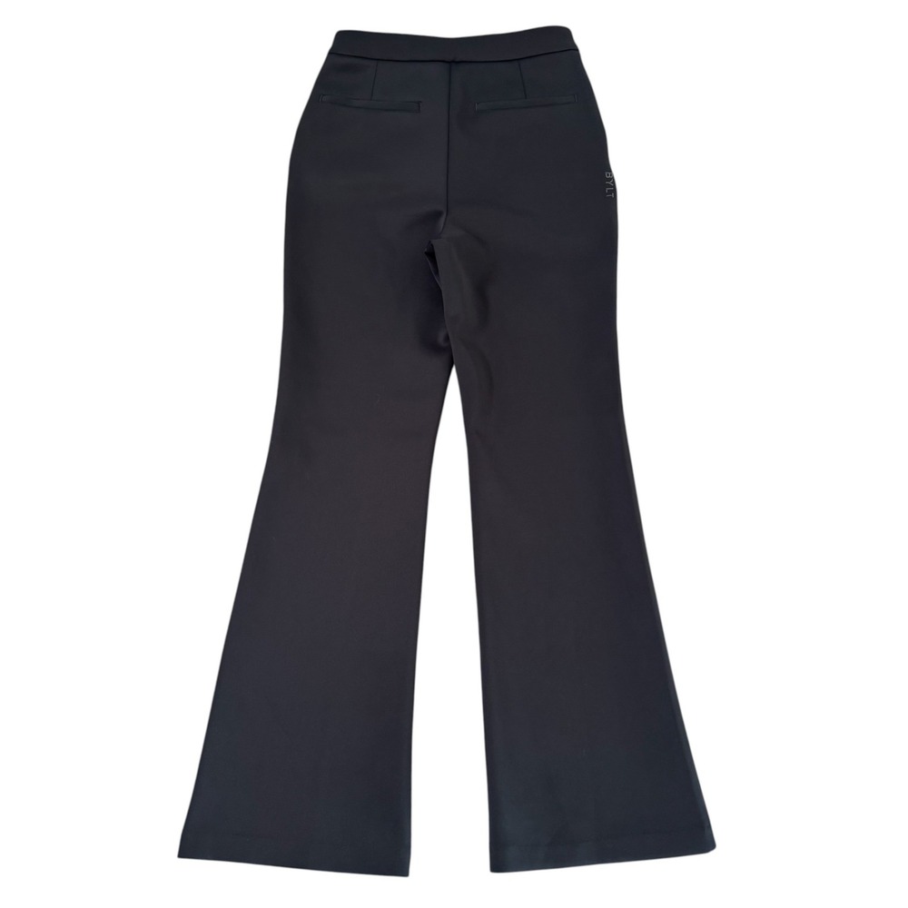 BYLT Medium Blue Everyday Flare High Rise Stretch Workleisure Womens Pants